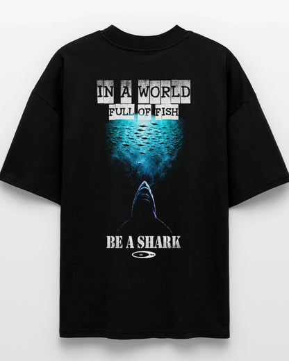 Detailansicht In a World Full of Fish Be a Shark Oversized Statement-Shirt