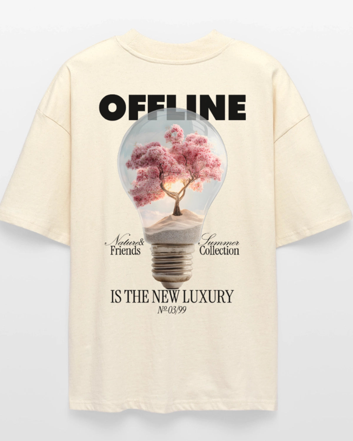 99Pieces Streetwear Rückansicht Detail Offline is the new Luxury — T-Shirt